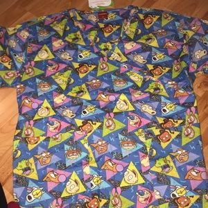 Nickelodeon scrub top. Size large
